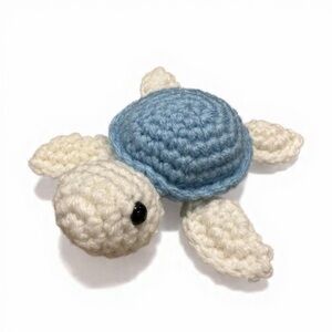 Crochet Blue and White Turtle